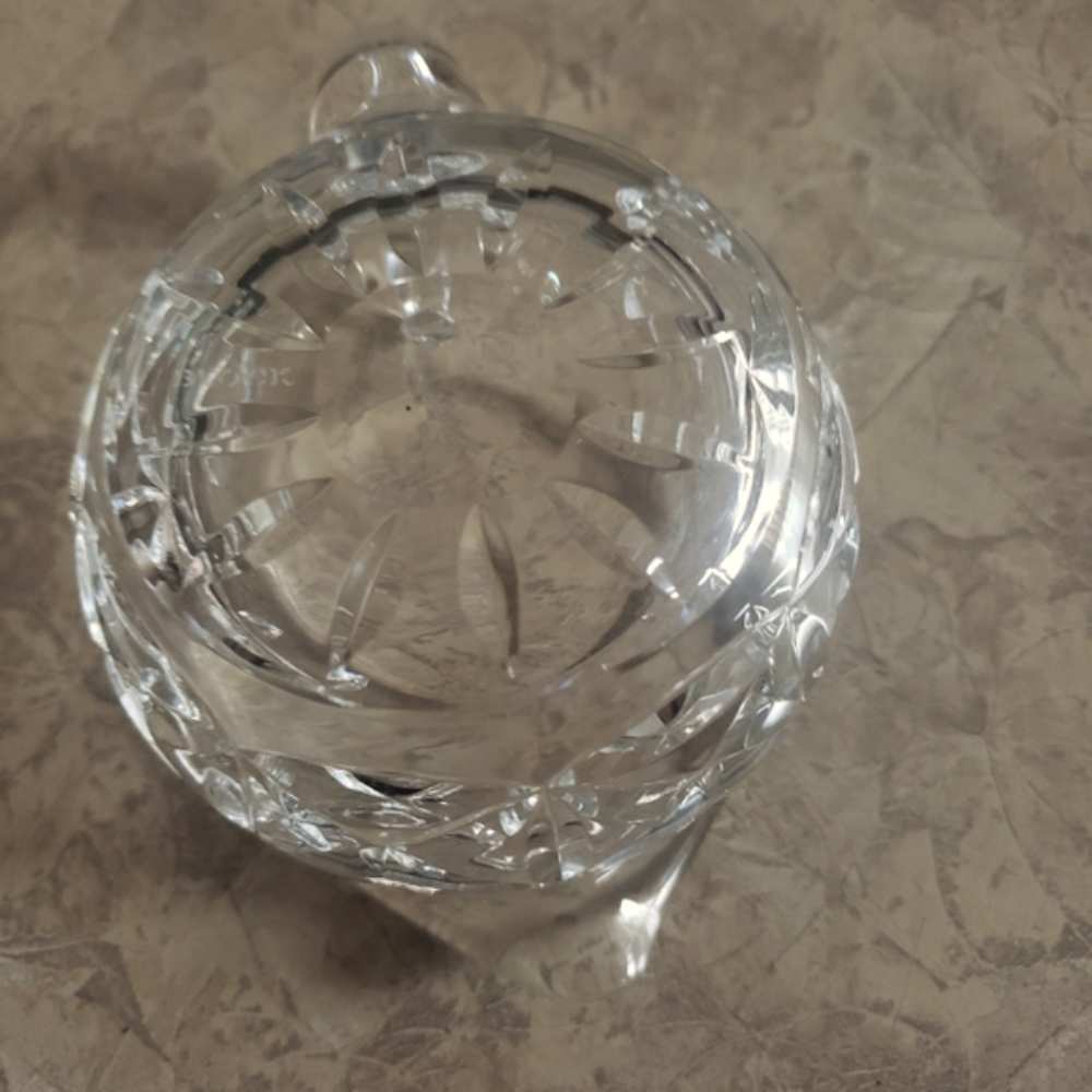 Block Poland Cut Lead Crystal Glass Creamer & Open Sugar - OLYMPIC PATTERN - Picture 4 of 4